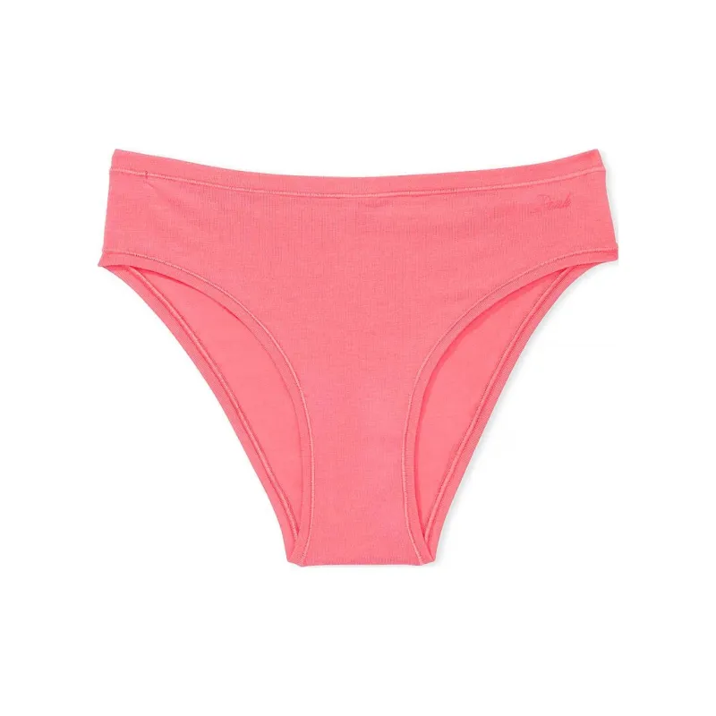 Victoria's Secret PINK COTTON CHEEKY PANTY / Crazy For Coral Underpants Women's 1 Pack Coral Red-0