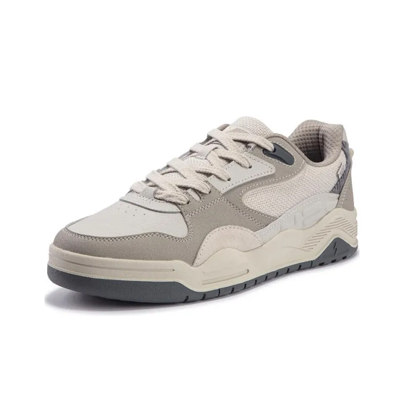 361° Style Burning 4 Anti Slip Wear Resistant Low Top Skateboard Shoes Men's Beige Gray-1