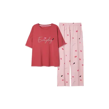 Colorful Pajama Set Women's Scarlet