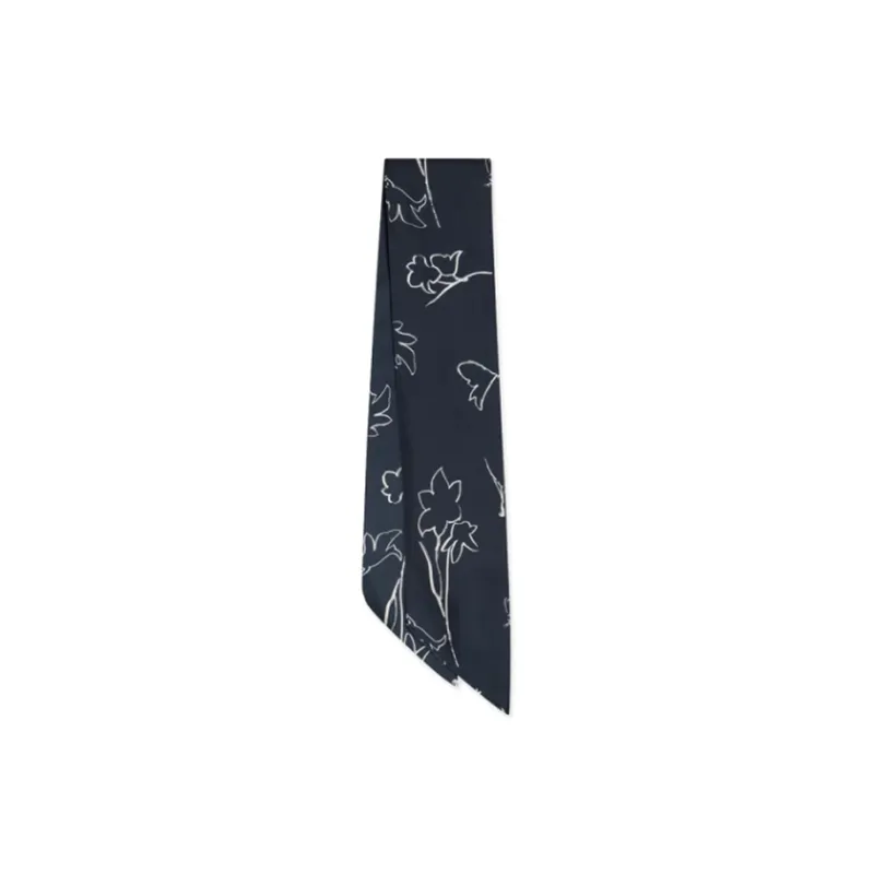 THEORY Mulberry Silk Silk Scarves Women's Navy Blue-1