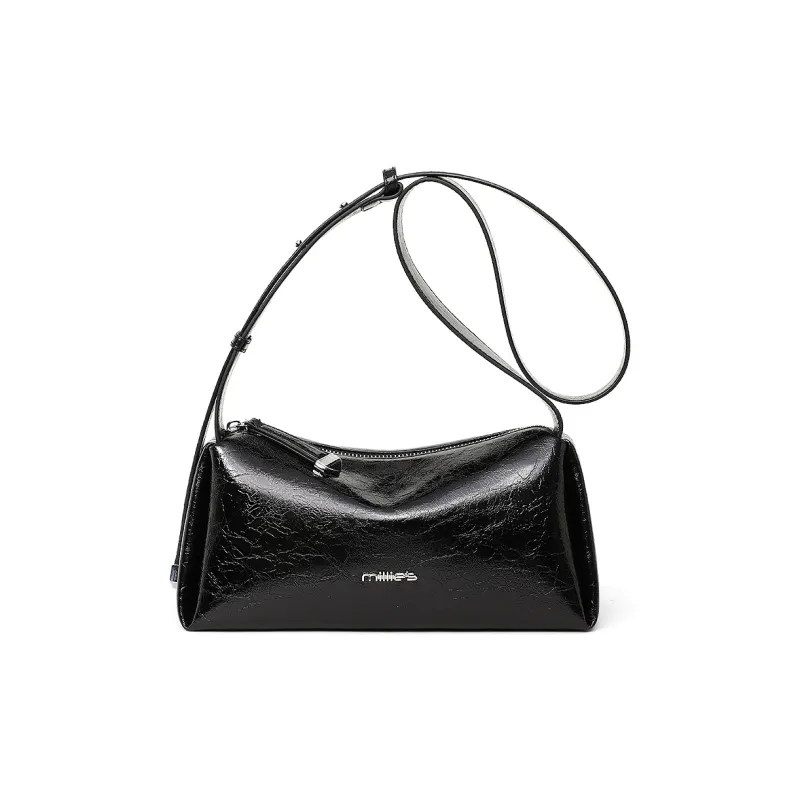 MILLIE'S Synthetic Leather Underarm Crossbody Bag, Shoulder Bag, Pillow Bag, Cell Phone Pouch Regular Women's Black-3