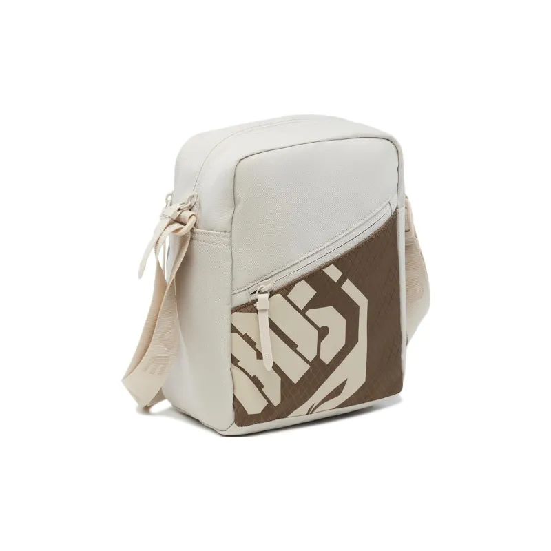 LiNing Polyester Shoulder Bag, Crossbody Bag Unisex Oat Gray & Brown-2