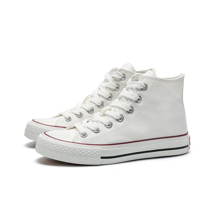 Dafu Leaps Forward Slip Resistant, Abrasion Resistant, Breathable, Lightweight High Top Canvas Shoes Unisex White-1