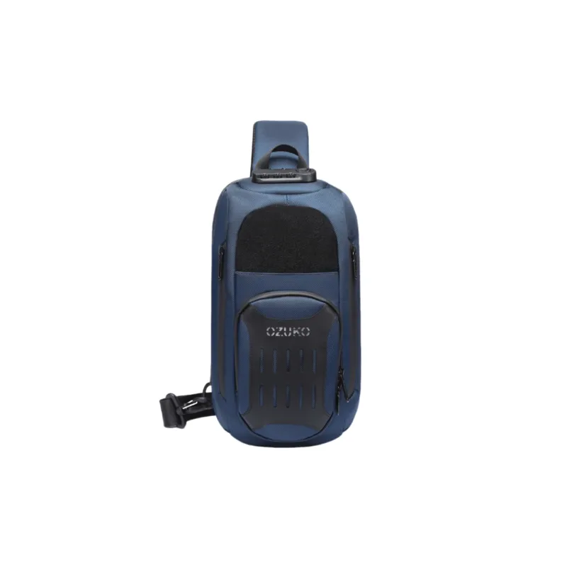 OZUKO Oxford One Shoulder Crossbody Sling Bags Medium Size Men's Black Gray Royal Blue Camouflage-5