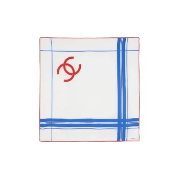 CHANEL 1990s Cc Logo Silk Scarf