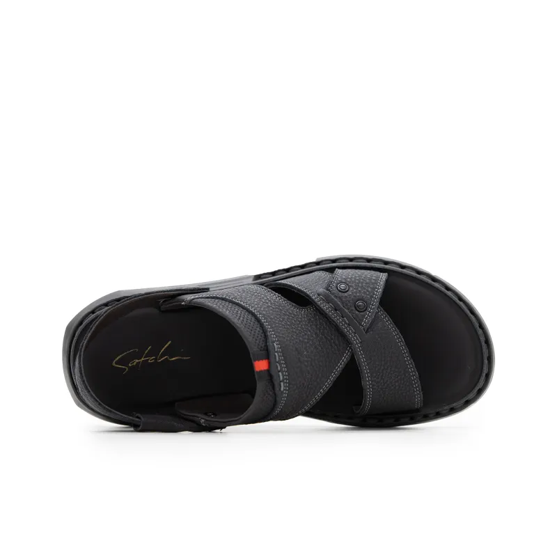 Satchi Beach Sandals Men's Black-3