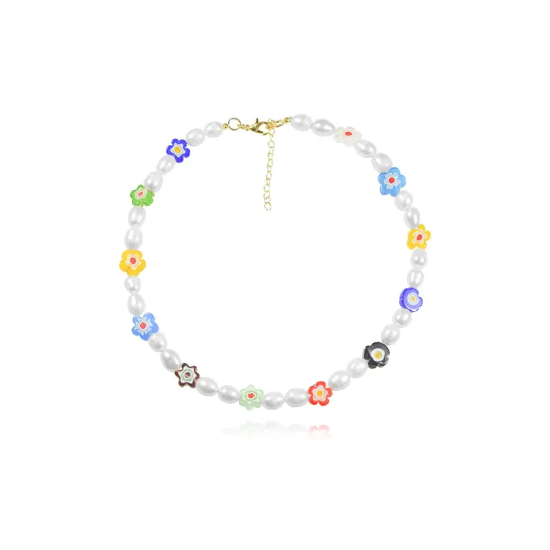 AWE Colored Glaze Niche Designed Collarbone Chain Unisex-7