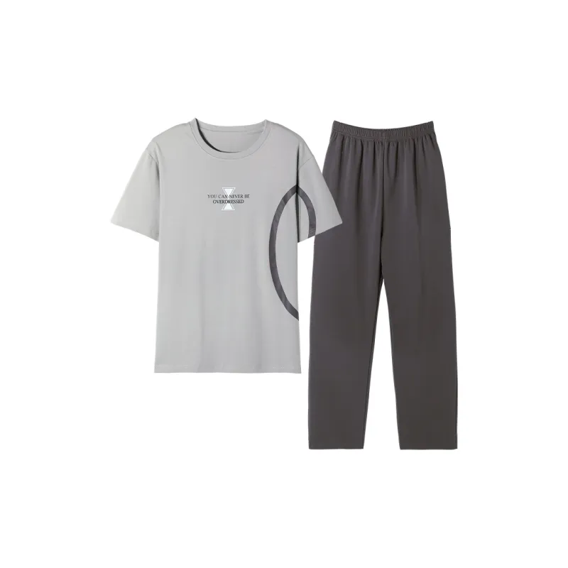 The Story Of The Flower Season Pajama Set Men's Silver-0