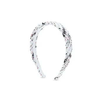 Maison Michel Eve Logo plaque Tweed Head Band