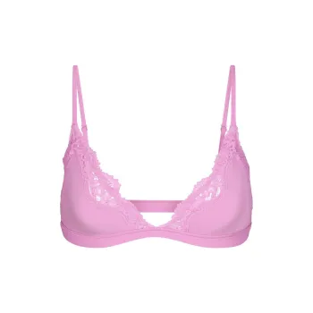 SKIMS FITS EVERYBODY LACE TRIANGLE BRALETTE Bra Women's PETAL/Floral Color
