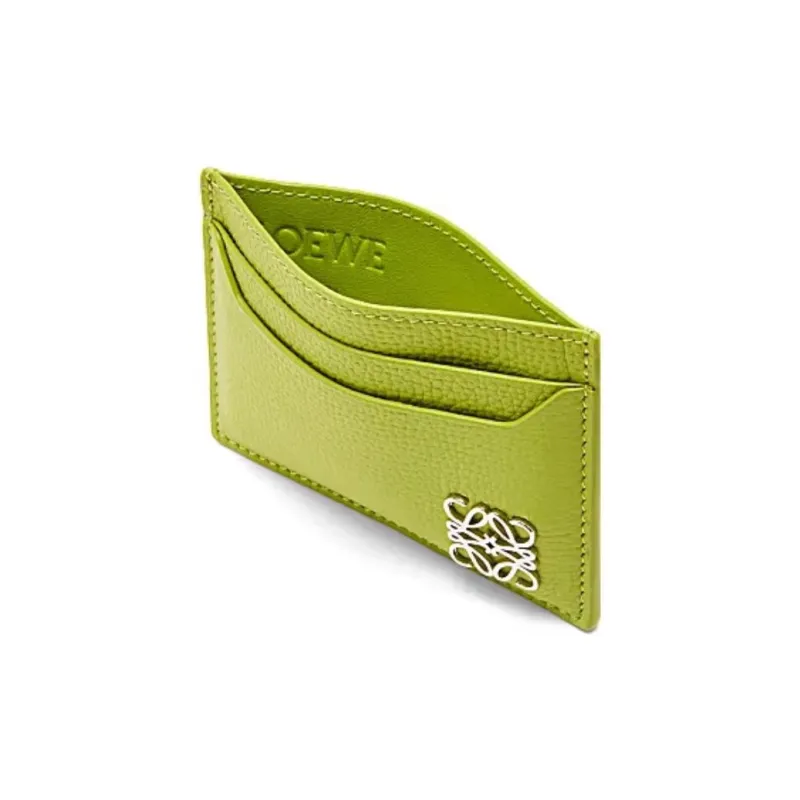 LOEWE Pebble Texture Cow Leather Card Holder Women's Bright Green-2