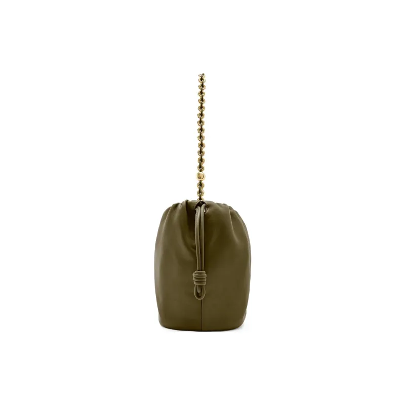 LOEWE Sheepskin Bucket Bag Handbag Shoulder Bag Crossbody Bag Women's Dark Khaki Green-5