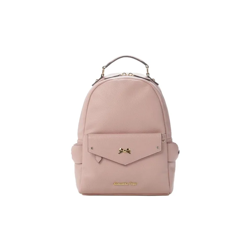 SAMANTHA THAVASA Synthetic Leather Backpack Medium Size Women's Pink Beige-0