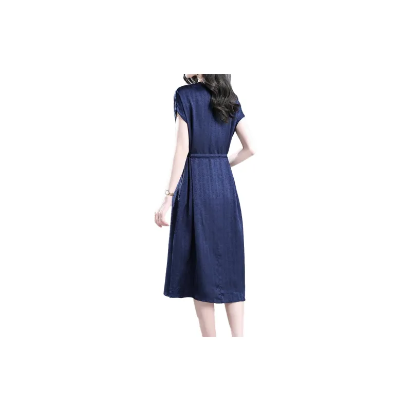 Mapping Short Sleeved Dresses Women's Royal Blue-1