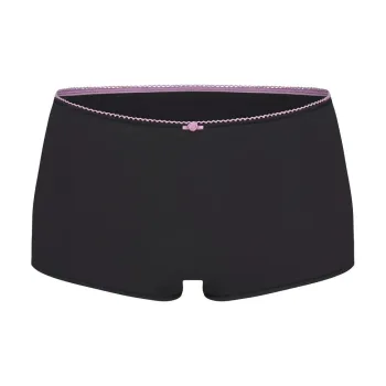 SKIMS FITS EVERYBODY PICOT TRIM BOY SHORT Underpants Women's 1 Pack ONYX PETAL CONTRAST/Agate Flower Petal Contrast