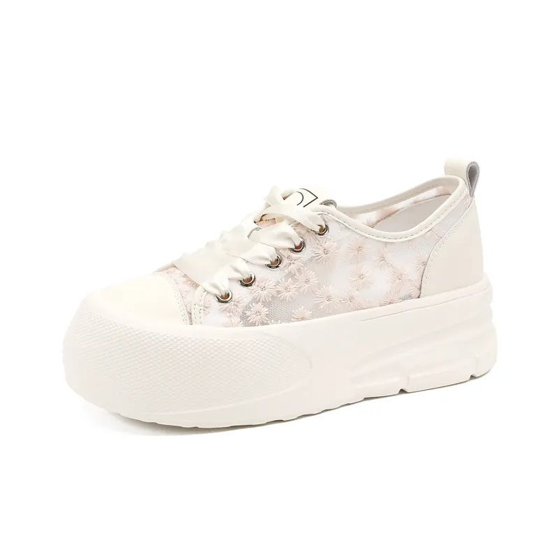 D:FUSE SCANDINAVIA White Sneakers Low-Top Skateboard Shoes Women's-1