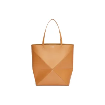 LOEWE Shiny Calfskin Tote Bag, Shopping Bag, Handbag Extra Large Men's Warm Desert
