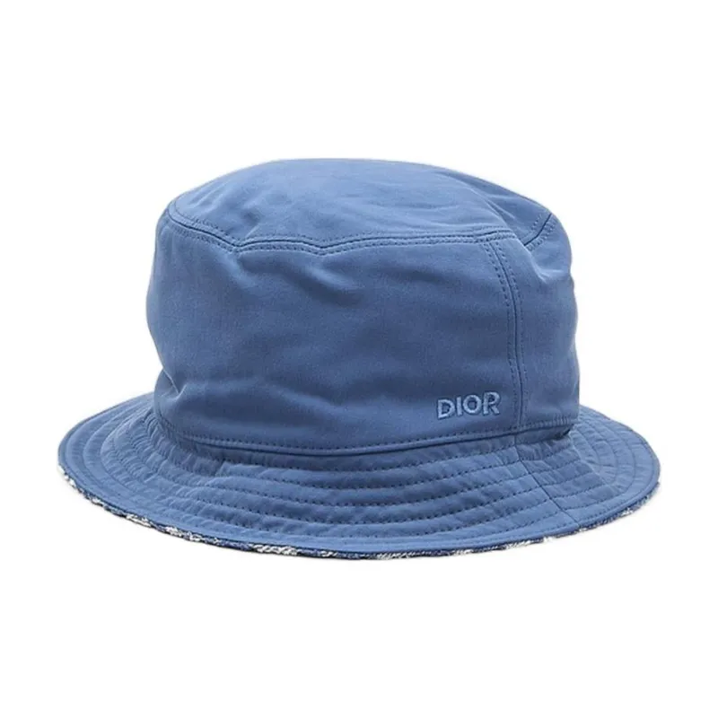 DIOR Cotton Bucket Hats Men's Blue-0