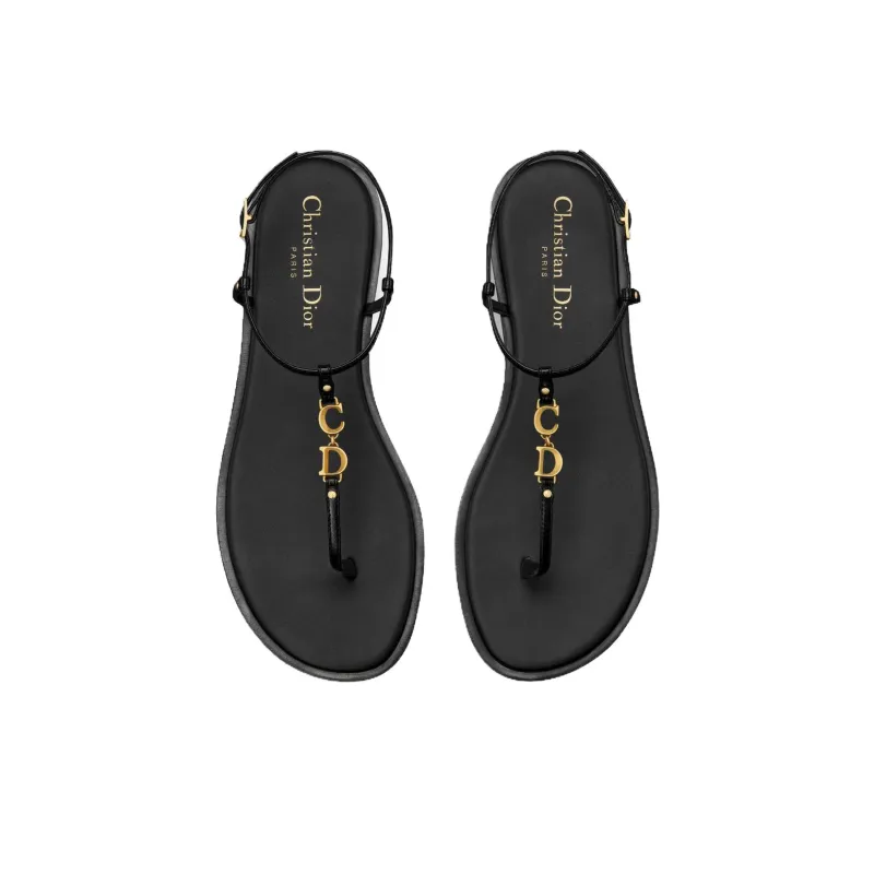 DIOR C'est Dior One Strap Sandals Women's Black-3