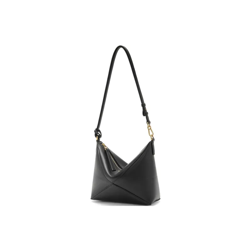 LOEWE Cow Leather Crossbody Handbag Shoulder Bag Women's Black-2