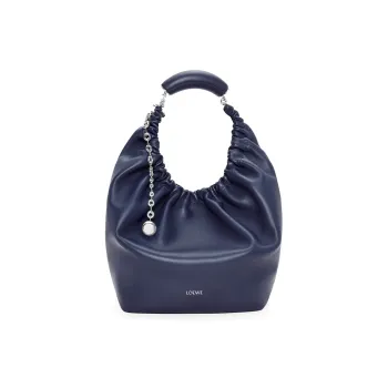 LOEWE Nappa Sheep Leather Shoulder Bag Crossbody Bag Handbag Medium Size Women's Dark Blue