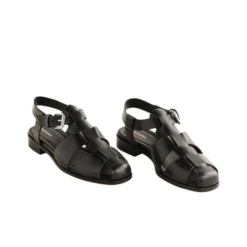 REFORMATION Freya Roman Sandals Women's Black-4