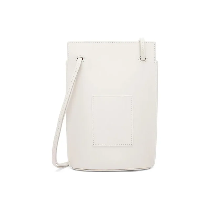 LOEWE Satin Cow Leather Shoulder Bag Crossbody Bag Women's Soft White With Light Ocean Blue-4