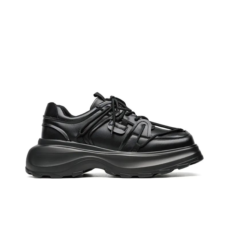 BUFFALO BOUND Anti Slip Wear Resistant Low Top Chunky Sneakers Unisex Starburst Black-3