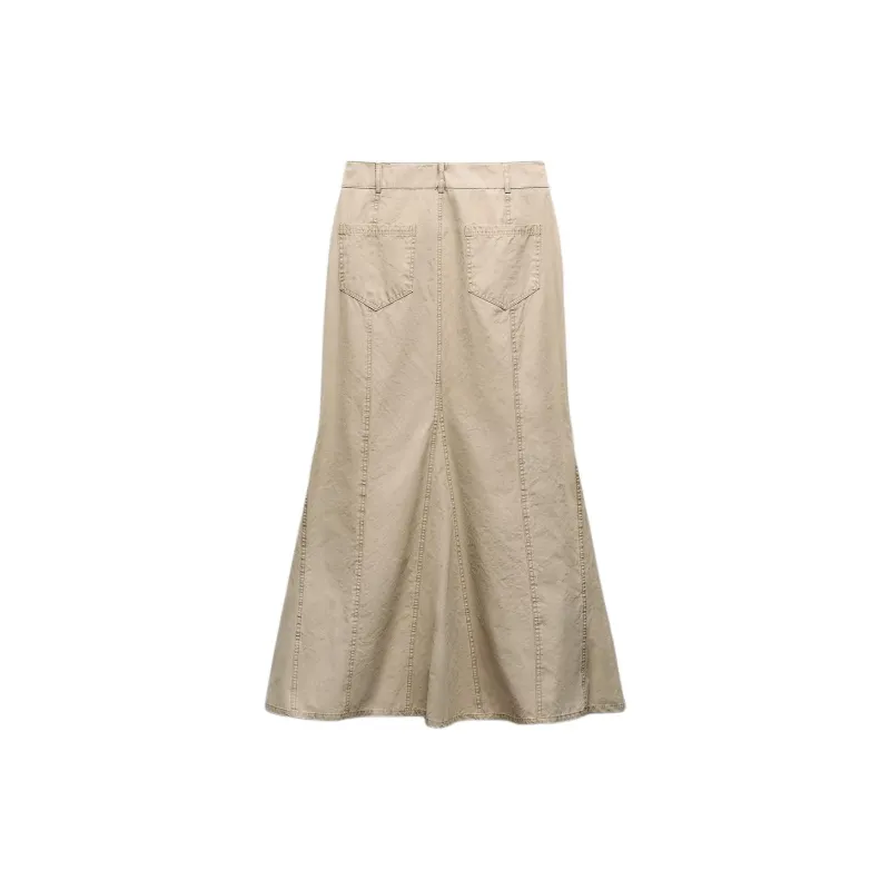 ZARA Casual Long Skirts Women's Tan-1