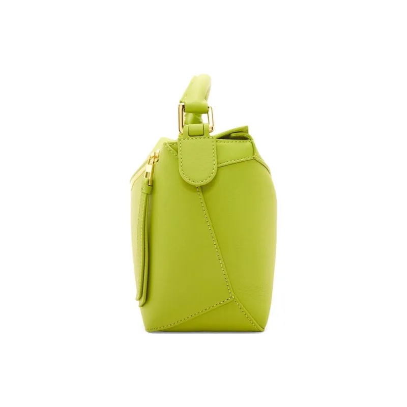 LOEWE Puzzle Cow Leather Handbag Shoulder Bag Crossbody Bag Small Size Women's Grass Green-1