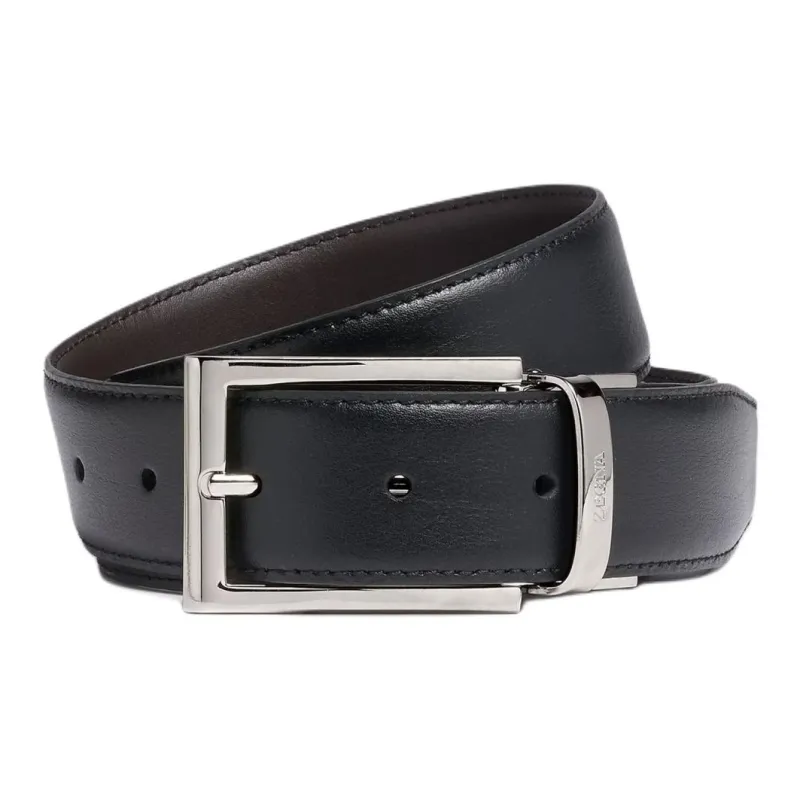 Ermenegildo Zegna Logo Detailed Buckle Belt-0