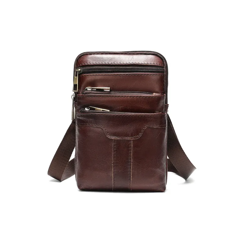 CMLZIUA Cow Leather Crossbody Bags Regular Unisex Coffee Small/Coffee Large/Black, Small/Black Large Size-5