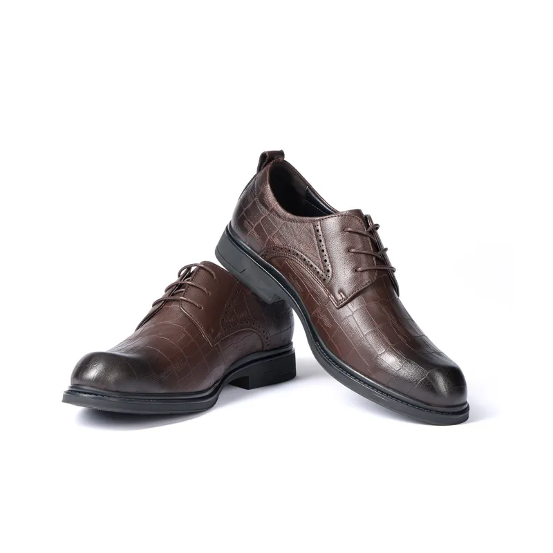 SEVEN Dress Shoes Men Low Top Brown-1