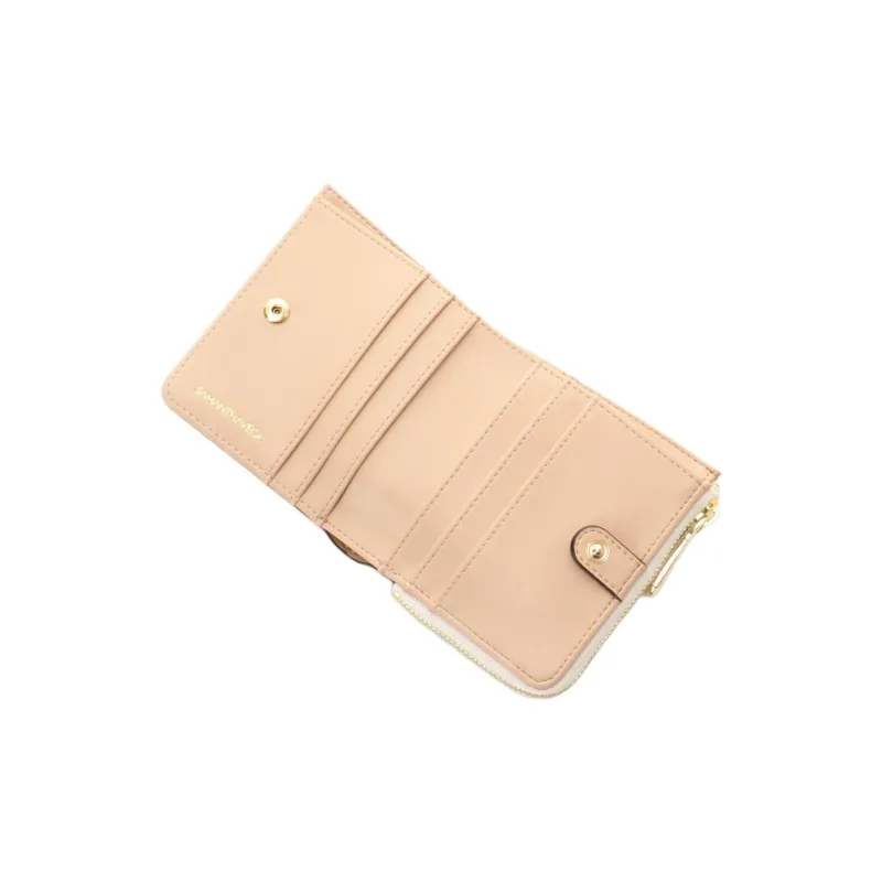 SAMANTHA THAVASA Cotton Synthetic Leather And Polyester Blend Wallet Women's Natural Color-3