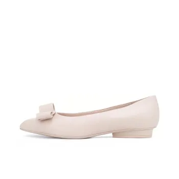 FERRAGAMO Viva Ballet Slip on Casual Single Shoes Women's White