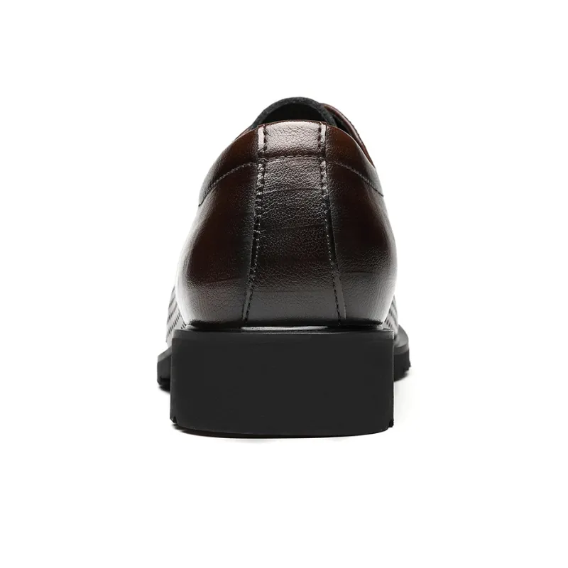 CHINT Dress Shoes Men Low Top Black, Dark Brown-12