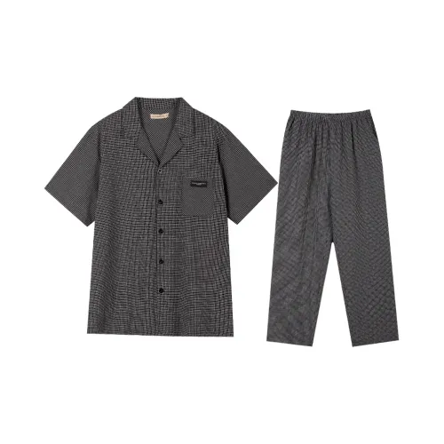 AUTUMNDEER Pajama Set Men's Black