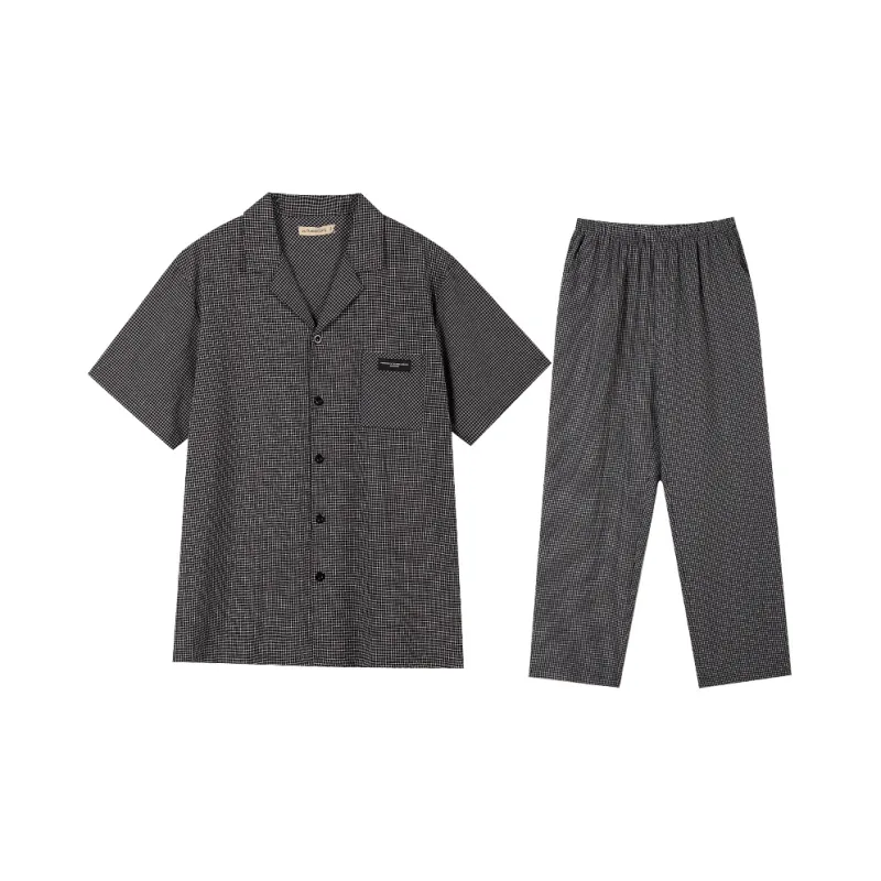 AUTUMNDEER Pajama Set Men's Black-0