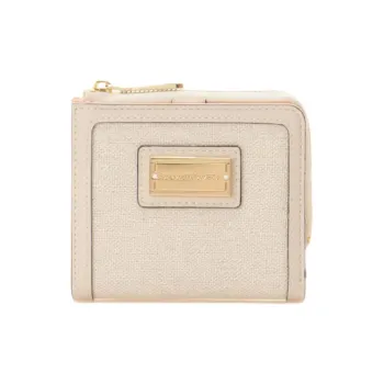 SAMANTHA THAVASA Cotton Synthetic Leather And Polyester Blend Wallet Women's Natural Color