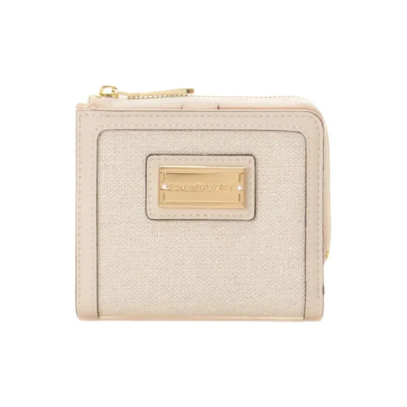 SAMANTHA THAVASA Cotton Synthetic Leather And Polyester Blend Wallet Women's Natural Color-0