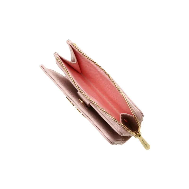 SAMANTHA THAVASA Synthetic Leather Bonded Polyester Wallet Women's Pink & Beige-5