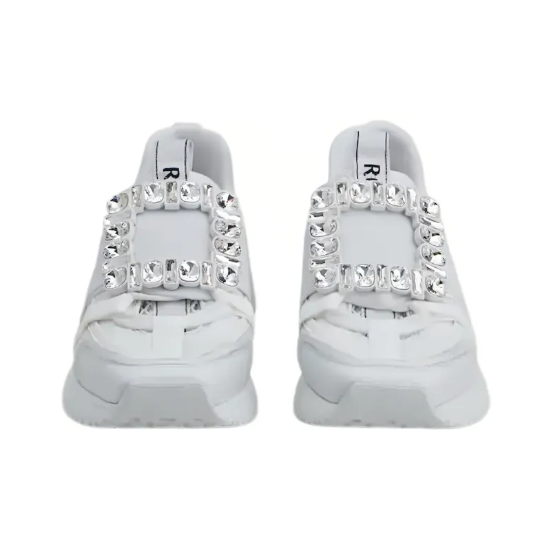Roger Vivier Anti-Slip And Wear-Resistant Lightweight Low-Top Casual Shoes Women's White-3
