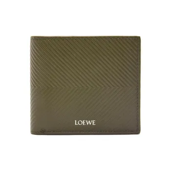 LOEWE Cow Leather Wallet Men's Khaki Green