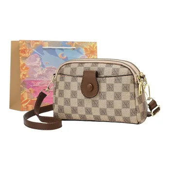 BRINCH PVC Crossbody Bag, Shoulder Bag Regular Women's Khaki/Coffee