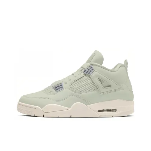 Jordan Air Jordan 4 Durable Breathable Mid Top Vintage Basketball Shoes Women's Green