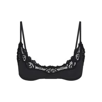 SKIMS FITS EVERYBODY LACE SCOOP BRALETTE Bra Women's ONYX/Onyx