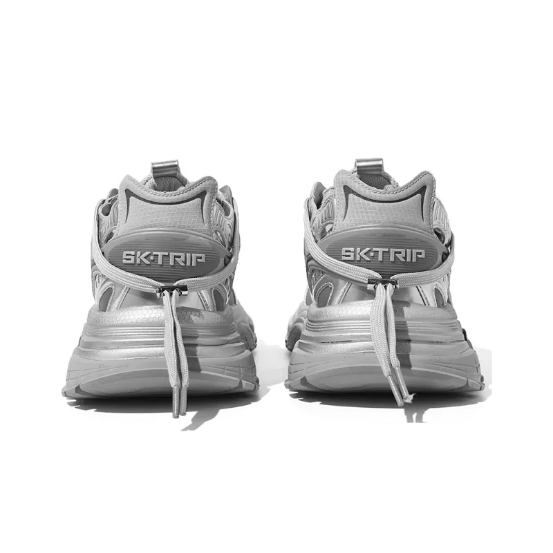 SK.TRIP Crossbow Series Chunky Sneakers Unisex Low Top Phantom Gray-3