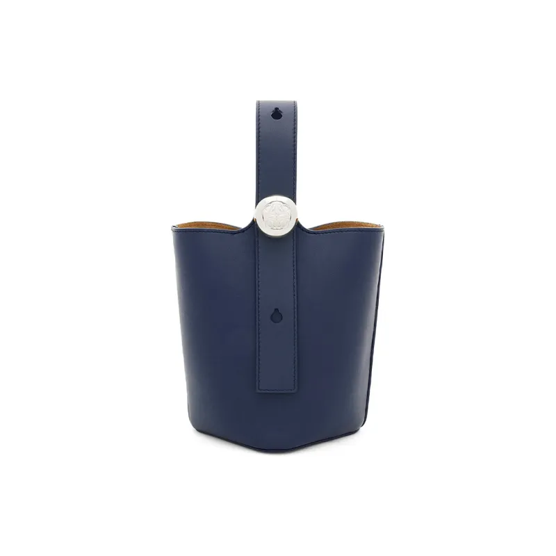 LOEWE Bucket Series Soft Cow Leather Bucket Bags Shoulder Bag Crossbody Bag Handbag Mini Women's Dark Blue-0