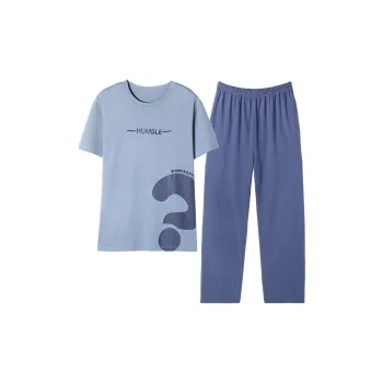 The Story Of The Flower Season Pajama Set Men's Steel Blue