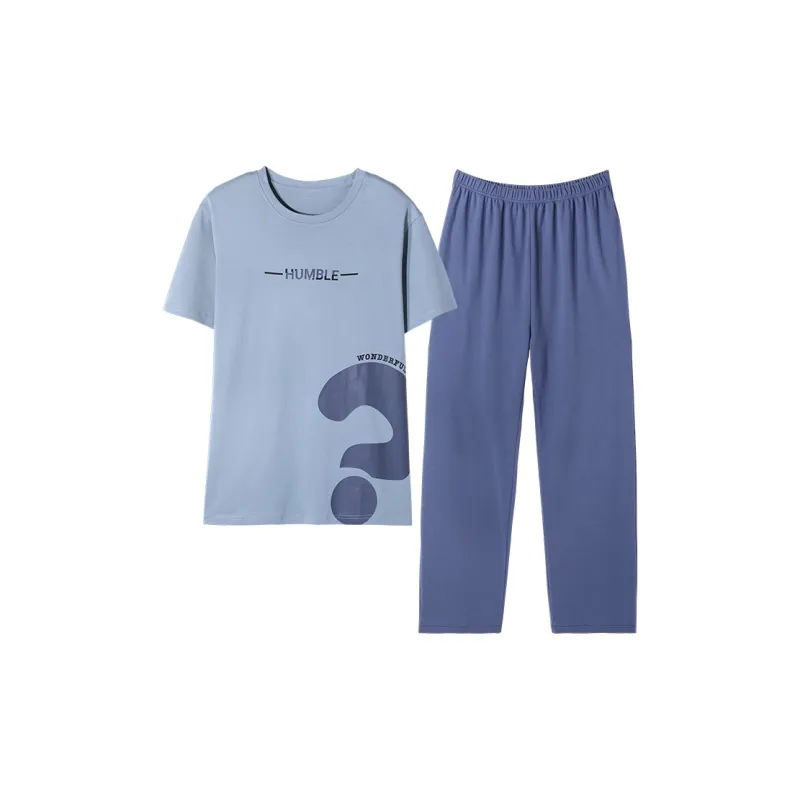 The Story Of The Flower Season Pajama Set Men's Steel Blue-0